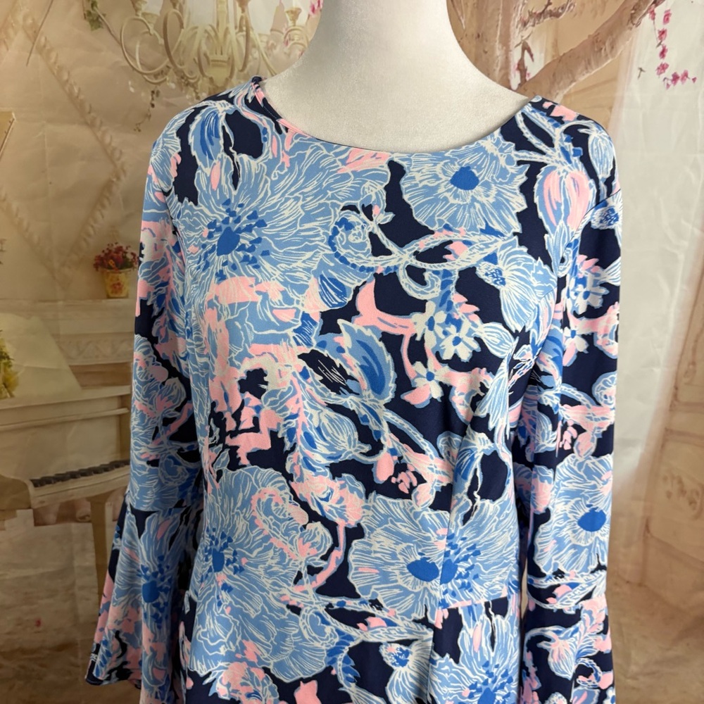 NEW Lilly Pulitzer Kayla Blue and Pink Floral Dress - Picture 5 of 13